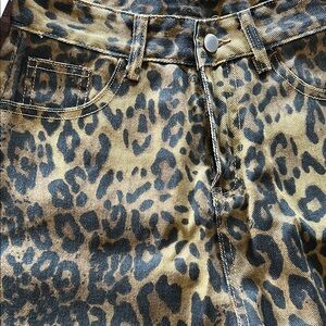 Leopard Print Wide-Leg Pants